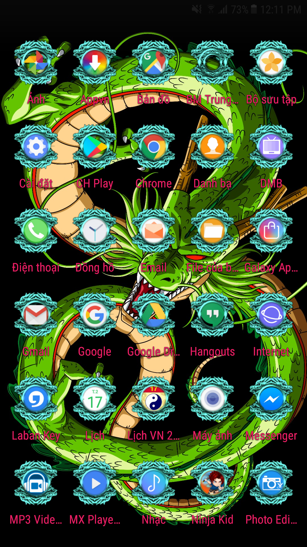[Theme Android] Rồng 2 Đầu Xanh + Vàng Mod By Ngohaithien